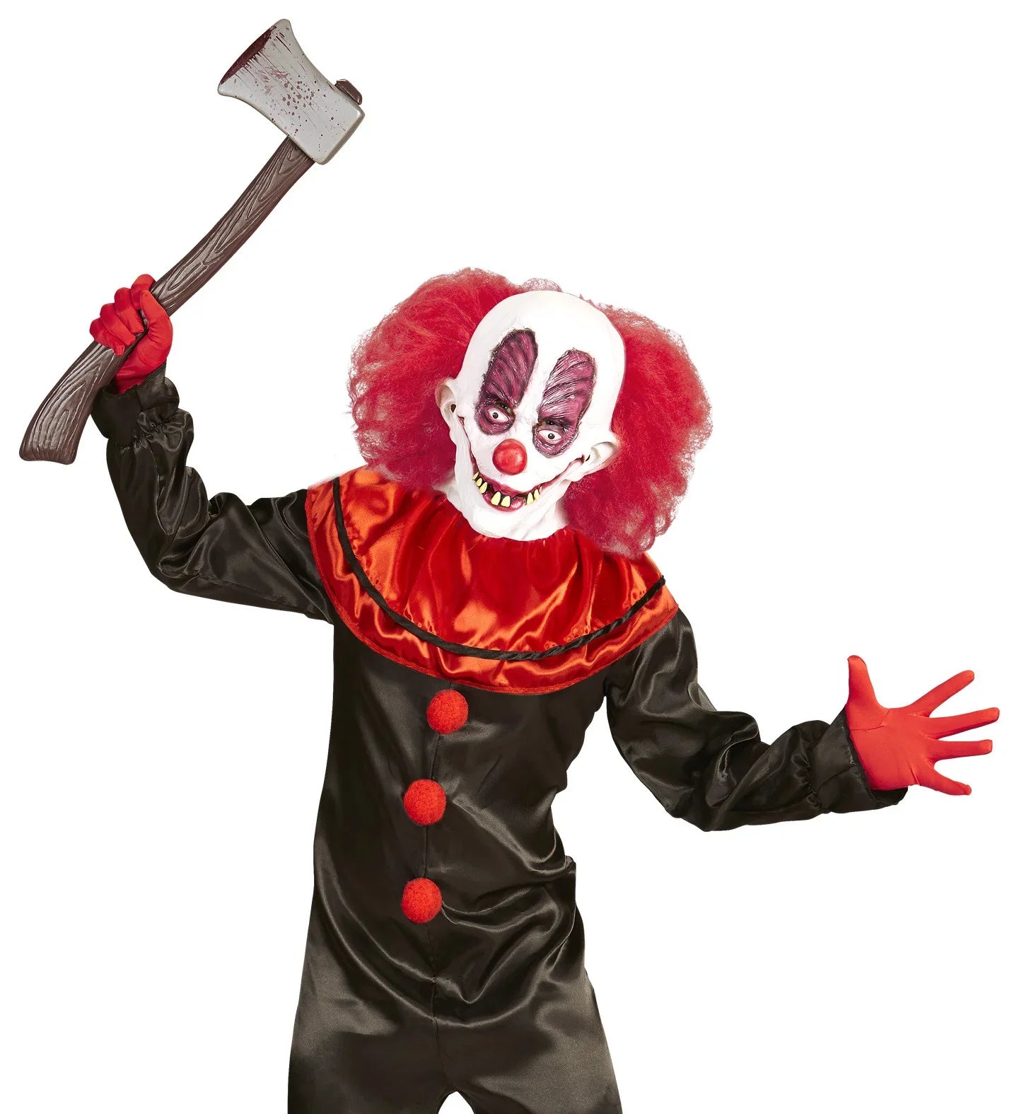 Máscara Payaso Loco con Pelo y Cuello Payasos Asesinos Widmann